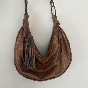 Anthropologie Metallic Brown Hobo Bag